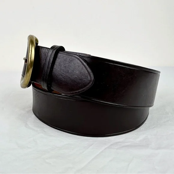 Ann Taylor Chocolate Belt with Brass Buckle - Picture 2 of 9